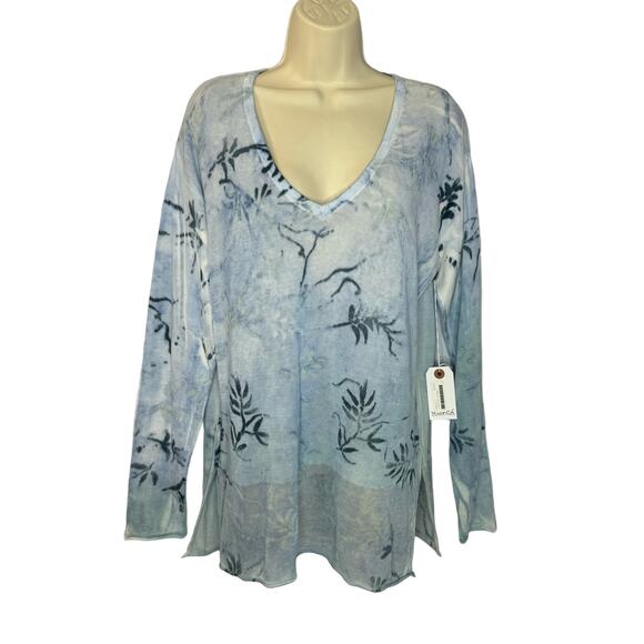 Ma+ch Marika Charles Women’s V Neck Cotton Sweater Top Lightweight Sz 3 L - Picture 1 of 13